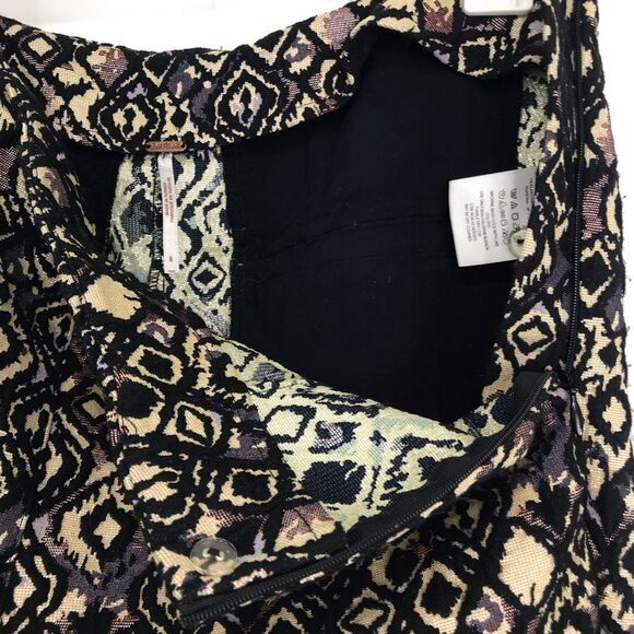 Free People Mod Crop Bootcut Pants in Metallic Black Geometric - Picture 13 of 16